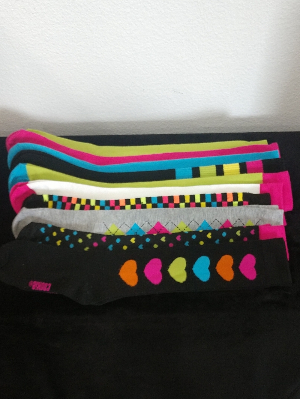Ten Pairs Pink Cookie  Knee-High Socks Assorted Patterns